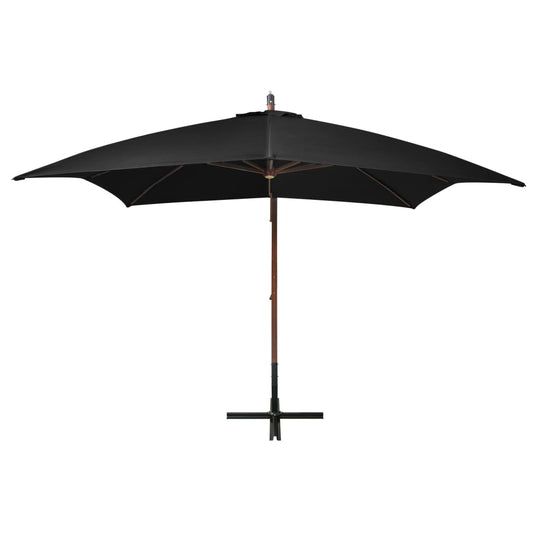 Hanging Garden Parasol | Black | Fir Wood | Large | Adjustable Armrests