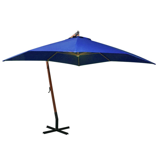 Hanging Garden Parasol | Azure Blue | Polyester, Fir Wood, Bamboo | Large
