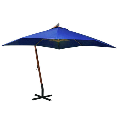 Hanging Garden Parasol with Pole Azure Blue 3x3m Solid Fir Wood