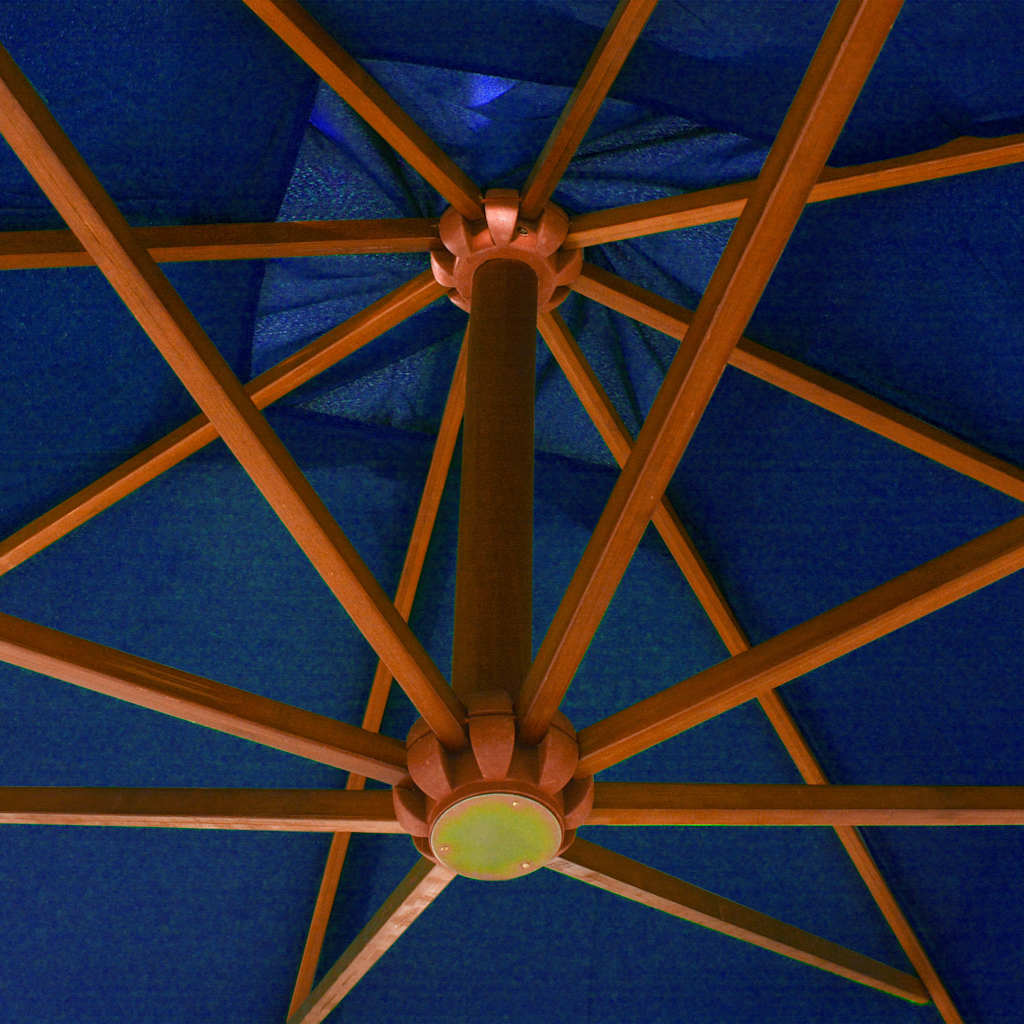 Hanging Garden Parasol with Pole Azure Blue 3x3m Solid Fir Wood