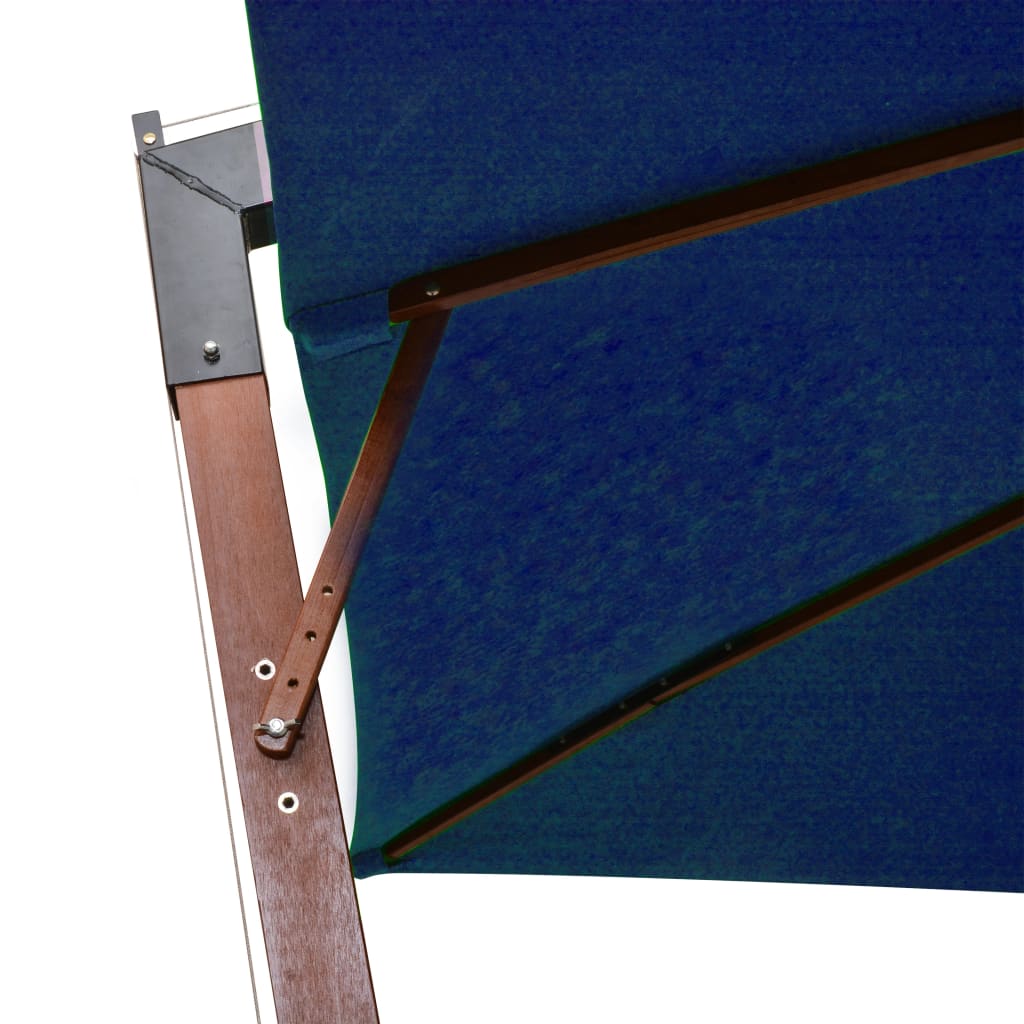 Hanging Garden Parasol with Pole Azure Blue 3x3 m Solid Fir Wood