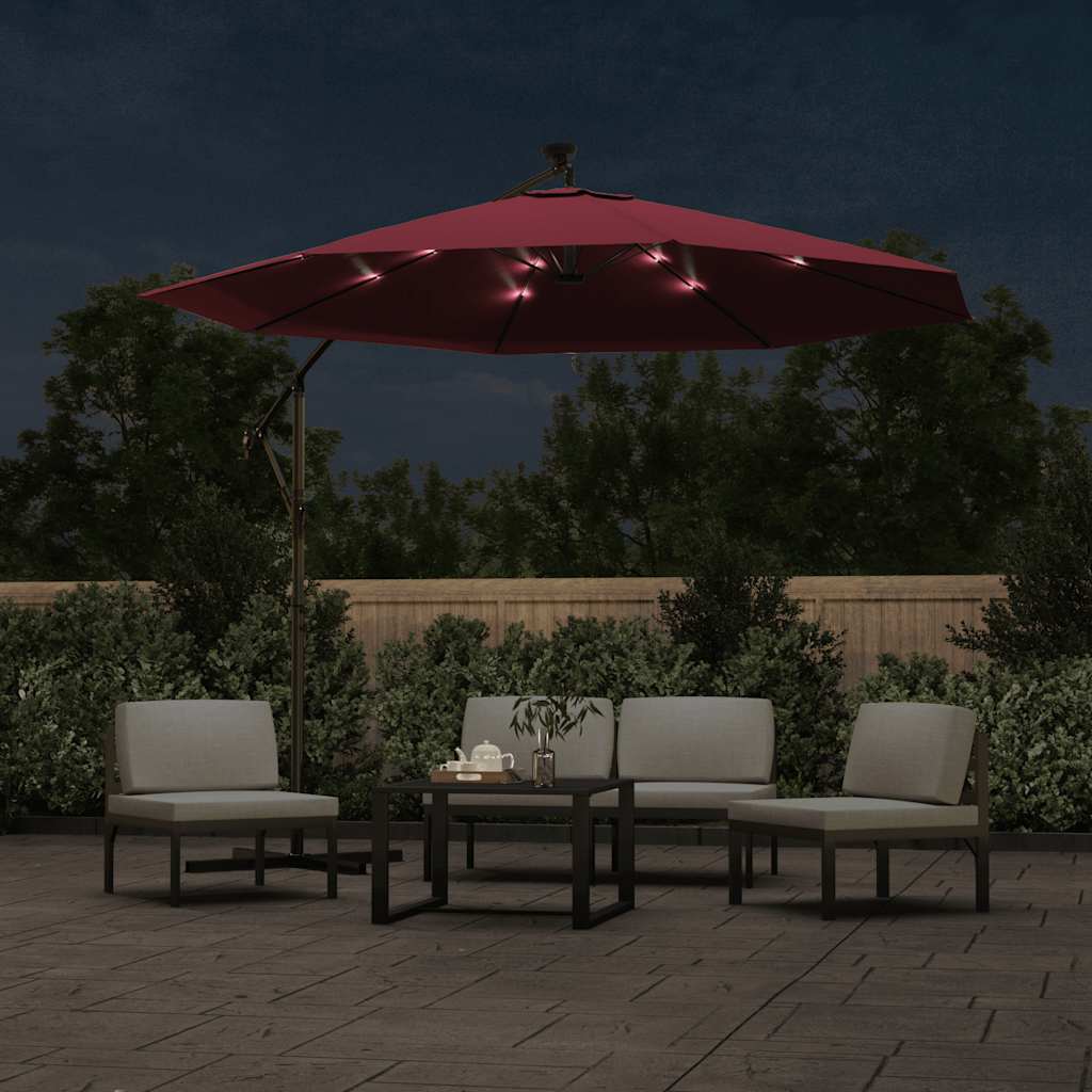 Cantilever Garden Parasol | Wine Red | Polyester | Large