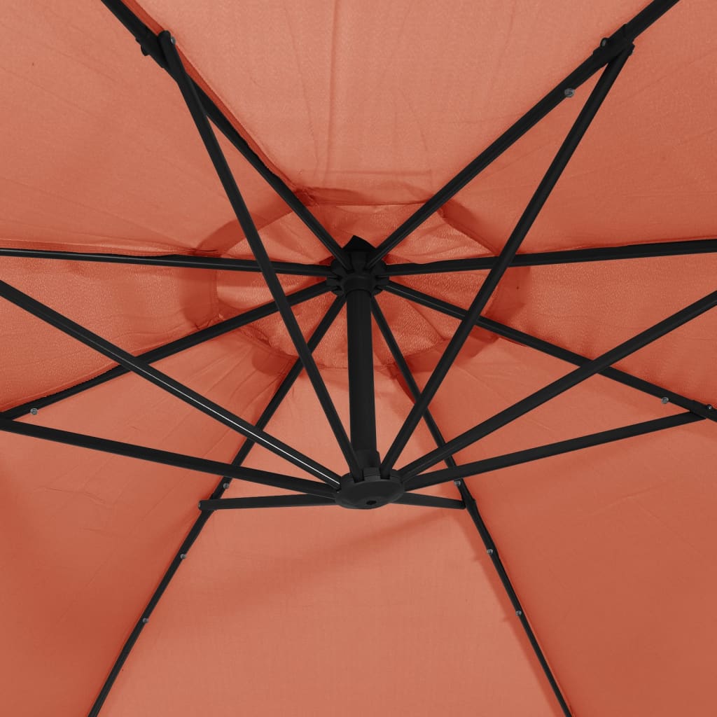 Cantilever Garden Parasol | Terracotta | Polyester, Steel | Large
