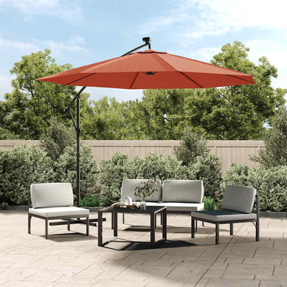 Cantilever Garden Parasol | Terracotta | Polyester, Steel | Large