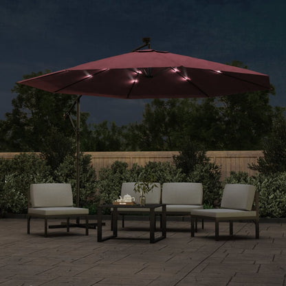Cantilever Garden Parasol | Bordeaux Red | Polyester Fabric, Metal