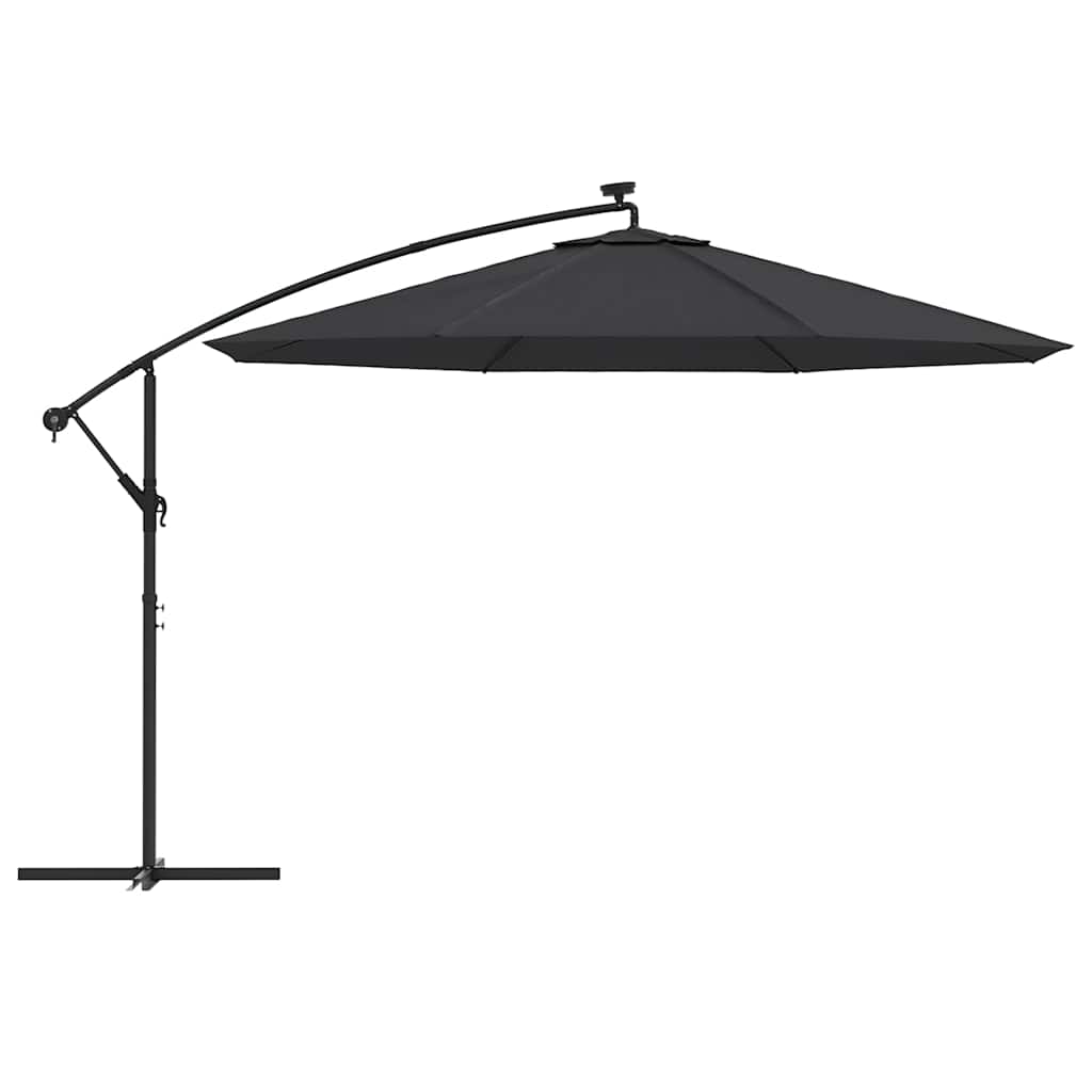 Cantilever Garden Parasol with LED Lights Black 350 cm