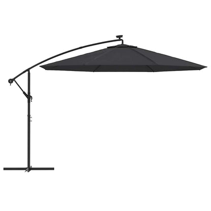 Cantilever Garden Parasol with LED Lights Black 350 cm