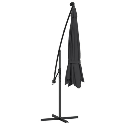 Cantilever Garden Parasol with LED Lights Black 350 cm