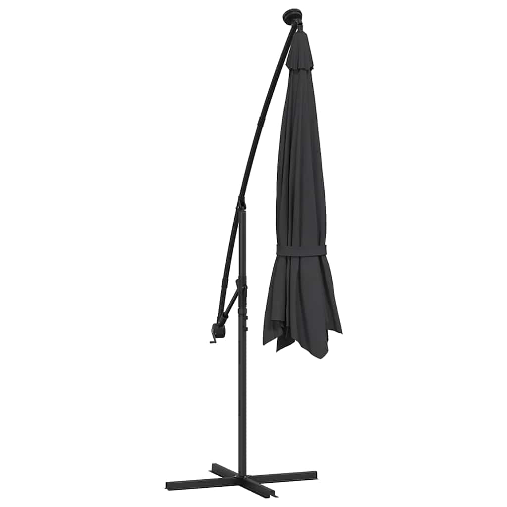 Cantilever Garden Parasol with LED Lights Black 350 cm