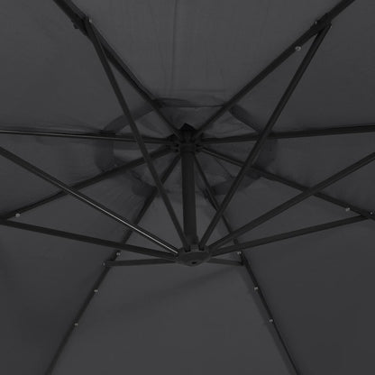 Cantilever Garden Parasol with LED Lights Black 350 cm