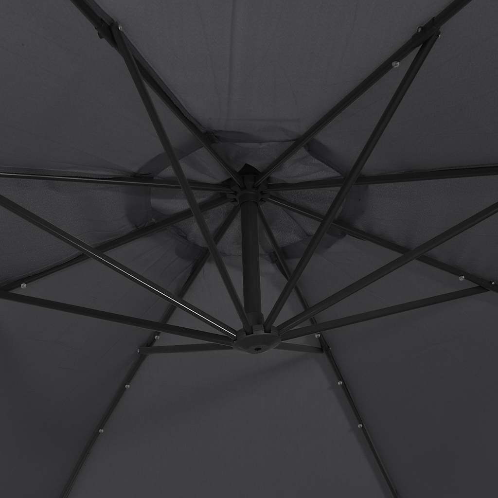 Cantilever Garden Parasol with LED Lights Black 350 cm