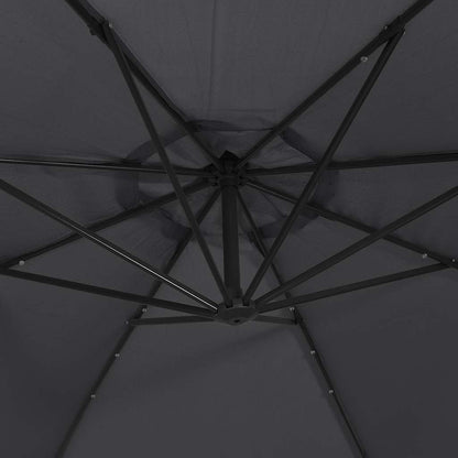 Cantilever Garden Parasol with LED Lights Black 350 cm