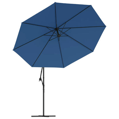 Cantilever Garden Parasol with LED Lights Azure Blue 350 cm