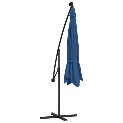 Cantilever Garden Parasol with LED Lights Azure Blue 350 cm