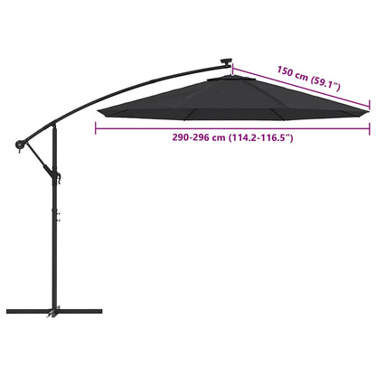 Replacement Fabric for Cantilever Umbrella Black 300 cm