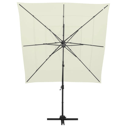 Garden Parasol | Sand | Polyester | 4-Tier | Foldable | Garden Parasol