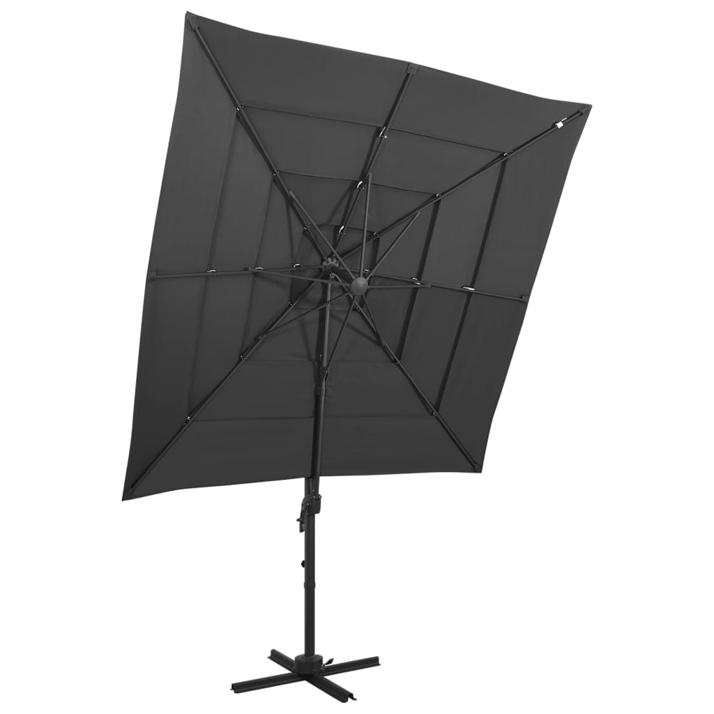 Garden Parasol | Anthracite | Polyester, Powder-coated aluminium | 250 cm