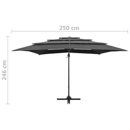 Garden Parasol | Anthracite | Polyester, Powder-coated aluminium | 250 cm