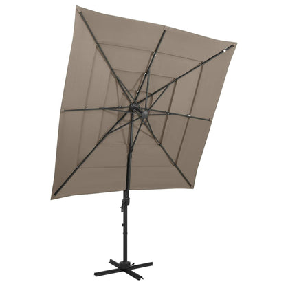 Garden Parasol | Taupe | Polyester, Powder-coated Aluminium | Large