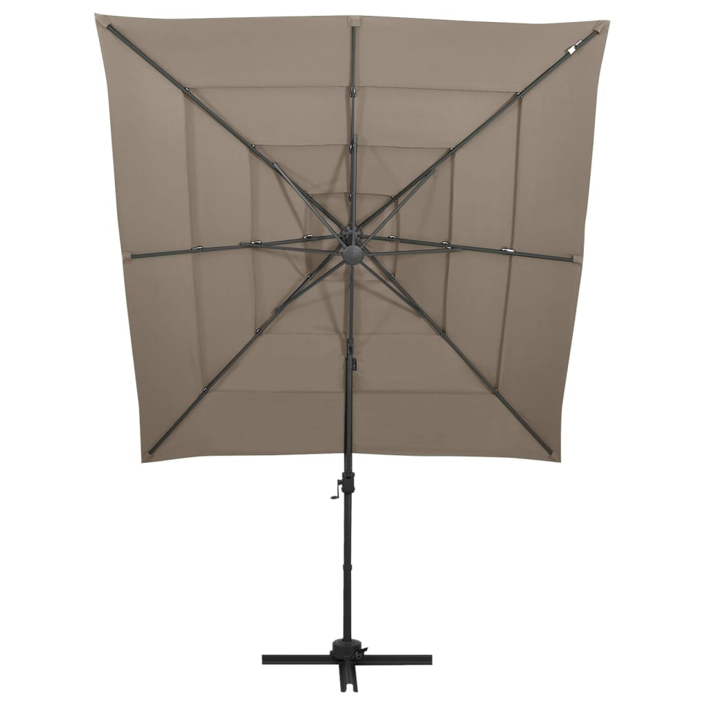 Garden Parasol | Taupe | Polyester, Powder-coated Aluminium | Large