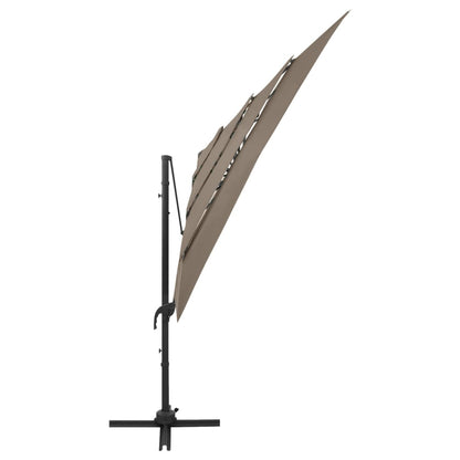 Garden Parasol | Taupe | Polyester, Powder-coated Aluminium | Large