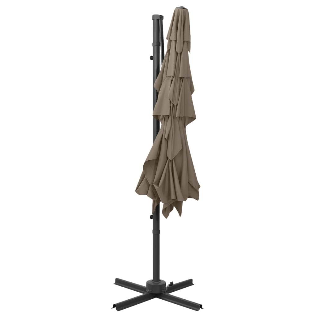 Garden Parasol | Taupe | Polyester, Powder-coated Aluminium | Large