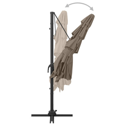 Garden Parasol | Taupe | Polyester, Powder-coated Aluminium | Large
