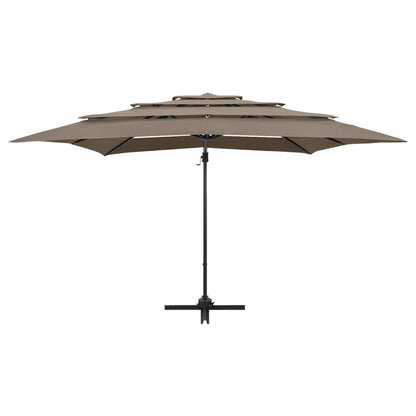 Garden Parasol | Taupe | Polyester, Powder-coated Aluminium | Large