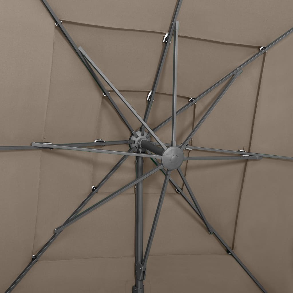 Garden Parasol | Taupe | Polyester, Powder-coated Aluminium | Large