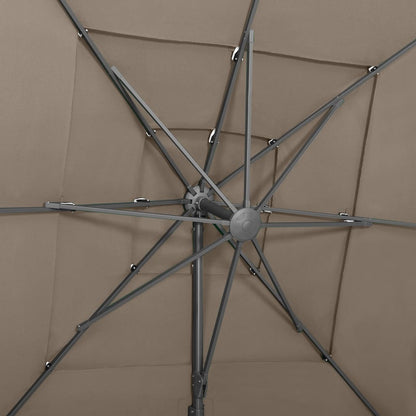 Garden Parasol | Taupe | Polyester, Powder-coated Aluminium | Large