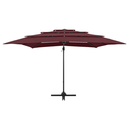 Garden Parasol | Bordeaux Red | Polyester | Large | Foldable