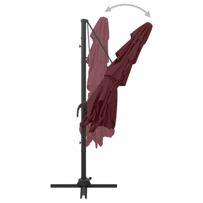Garden Parasol | Bordeaux Red | Polyester | Large | Foldable