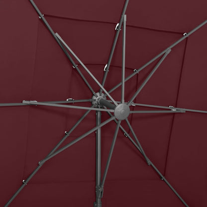 Garden Parasol | Bordeaux Red | Polyester | Large | Foldable