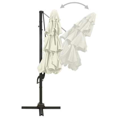 Garden Parasol | Sand | Polyester, Powder-Coated Aluminium | Large