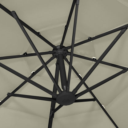 Garden Parasol | Sand | Polyester, Powder-Coated Aluminium | Large