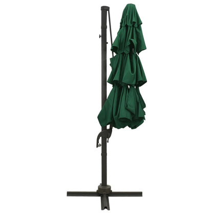 Garden Parasol | Green | Polyester | 3x3 m Large | Foldable