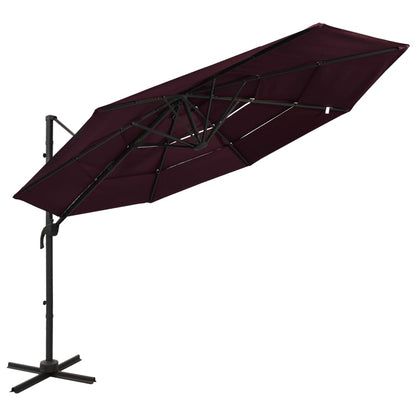 Garden Parasol | Bordeaux Red | Polyester | 3x3 metres | Collapsible