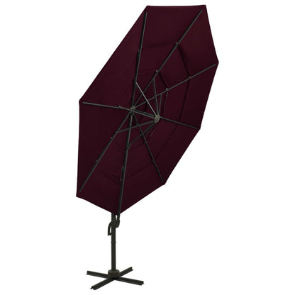 Garden Parasol | Bordeaux Red | Polyester | 3x3 metres | Collapsible