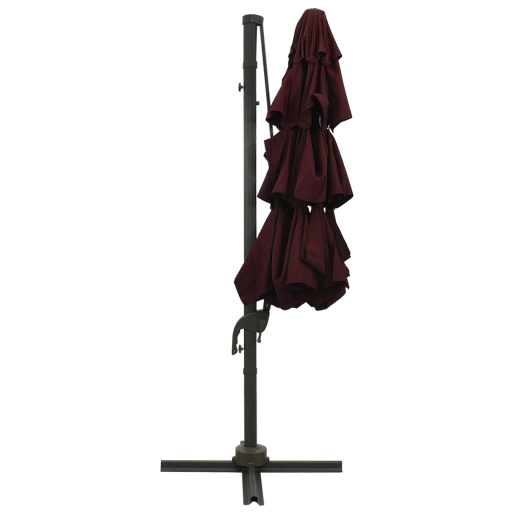 Garden Parasol | Bordeaux Red | Polyester | 3x3 metres | Collapsible