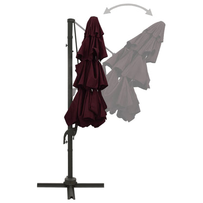 Garden Parasol | Bordeaux Red | Polyester | 3x3 metres | Collapsible
