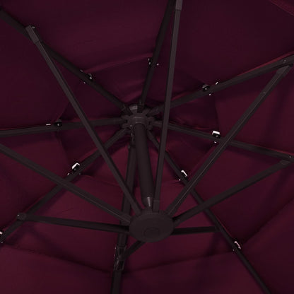Garden Parasol | Bordeaux Red | Polyester | 3x3 metres | Collapsible
