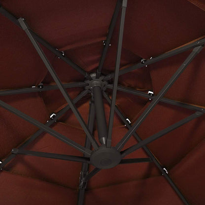 4-Tier Garden Parasol with Aluminium Pole Terracotta 3x3 m