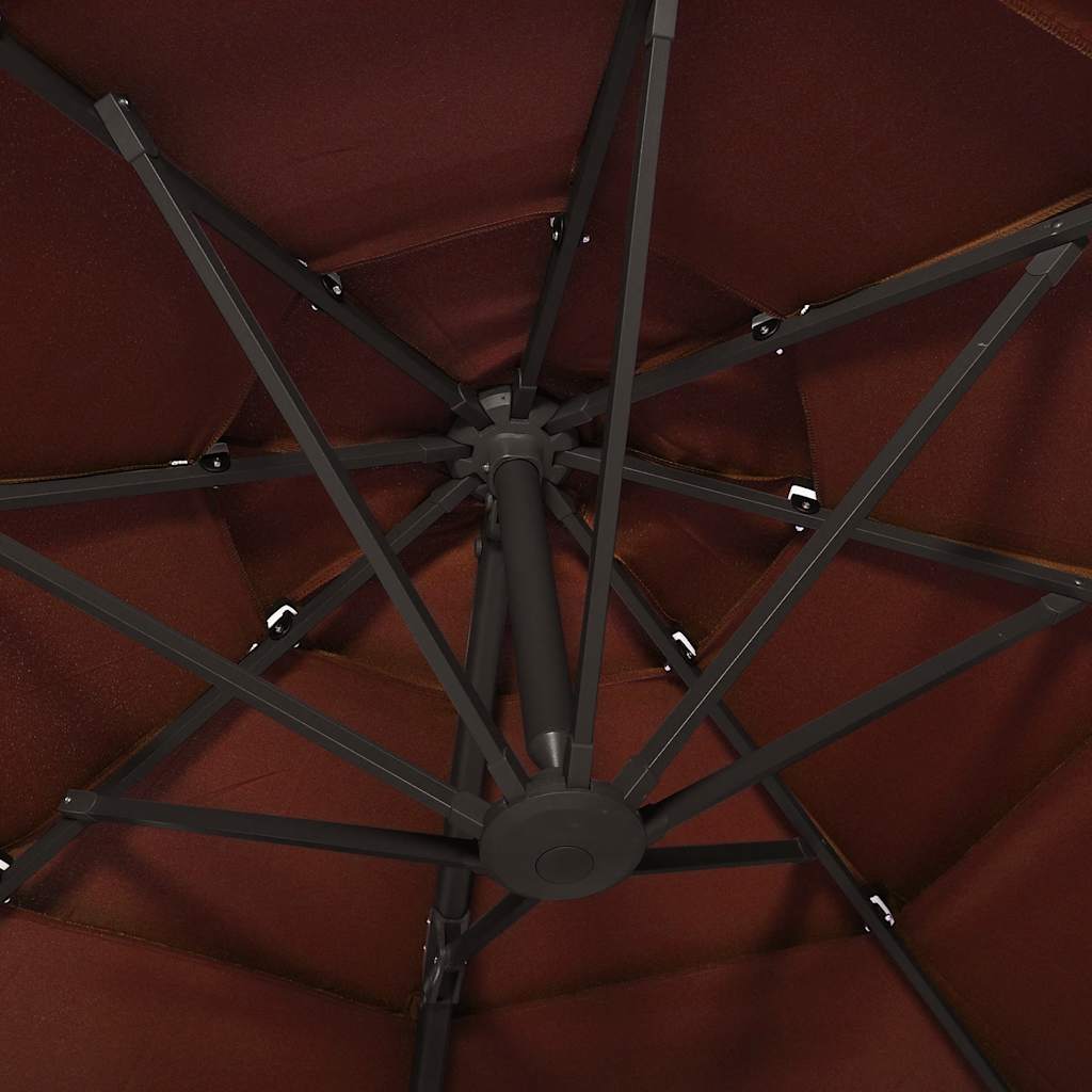 4-Tier Garden Parasol with Aluminium Pole Terracotta 3x3 m