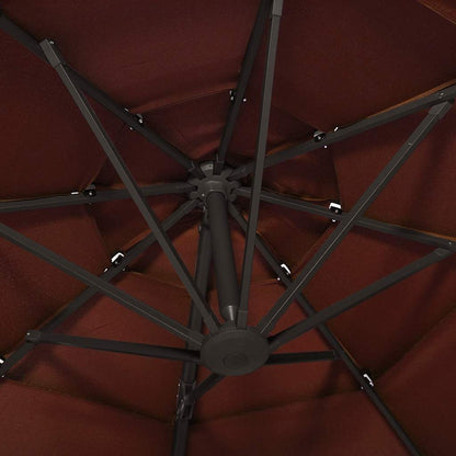4-Tier Garden Parasol with Aluminium Pole Terracotta 3x3 m