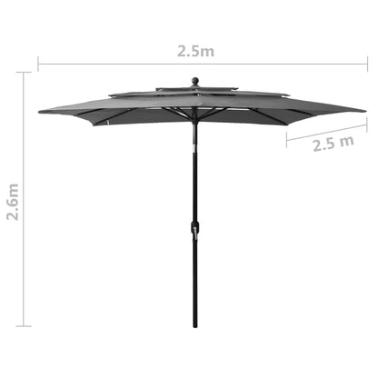 Parasol | Anthracite | UV protective polyester | 2.5m x 2.5m