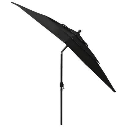 Parasol | Black | Polyester | 2.5 metres | Foldable | Garden Parasol