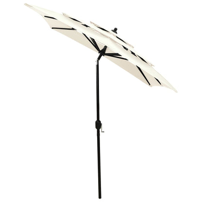 Parasol | Sand | Polyester | 2m x 2m | Collapsible | Garden Parasol