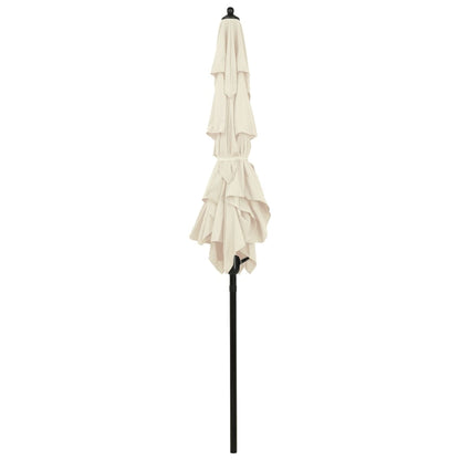 Parasol | Sand | Polyester | 2m x 2m | Collapsible | Garden Parasol