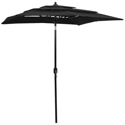 Parasol | Black | Polyester | 2x2 m | Foldable | Parasol | Square