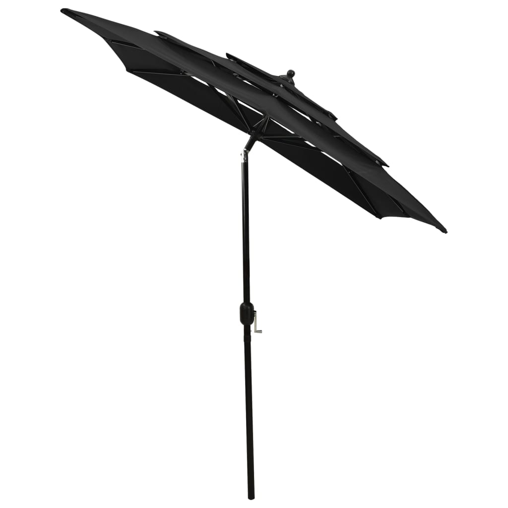 Parasol | Black | Polyester | 2x2 m | Foldable | Parasol | Square